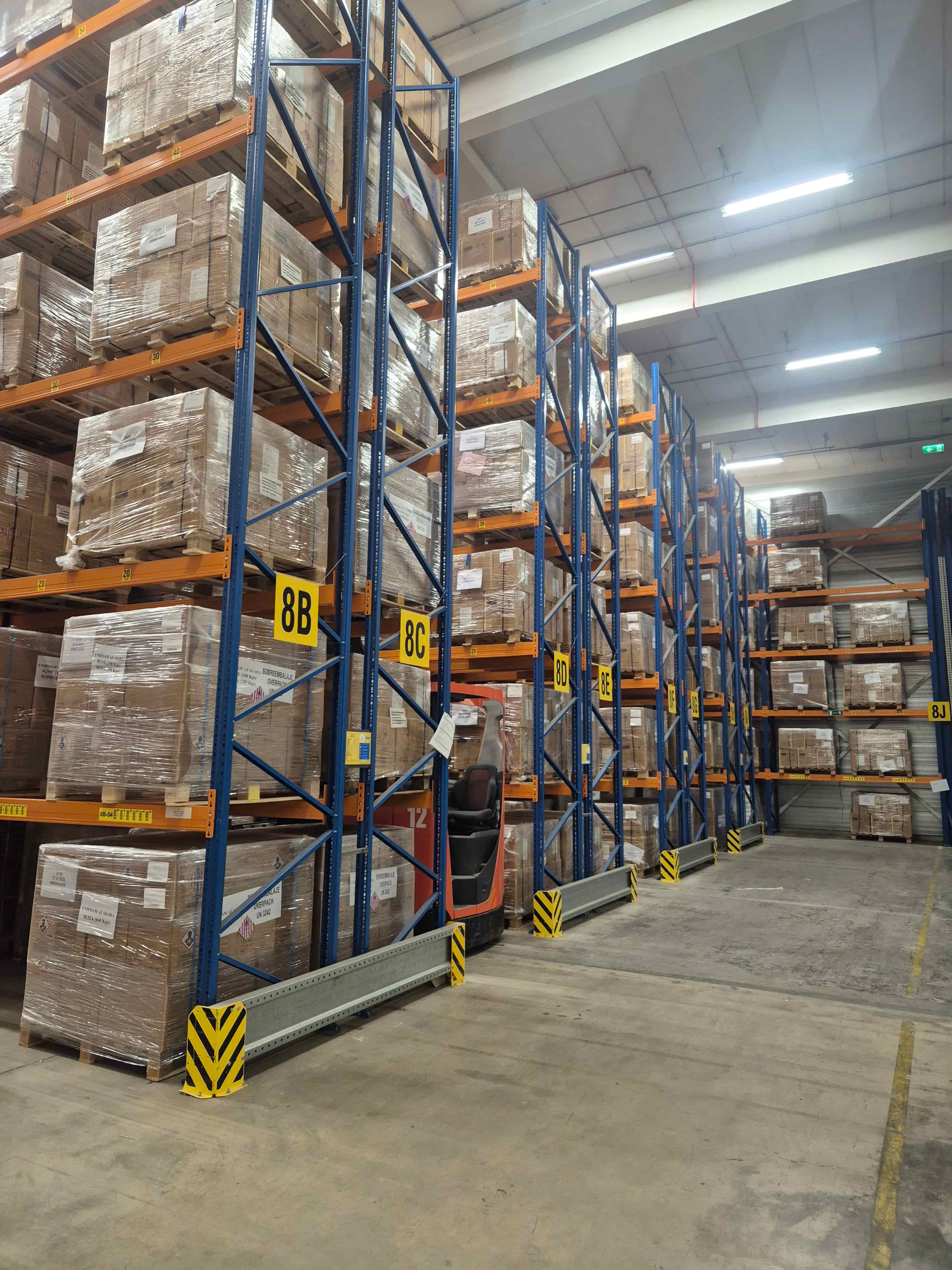 ADR dangerous goods storage racks in warehouse